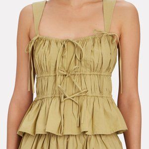 Ulla Johnson Lulu Tie-shoulder Poplin Tank Top in Natural